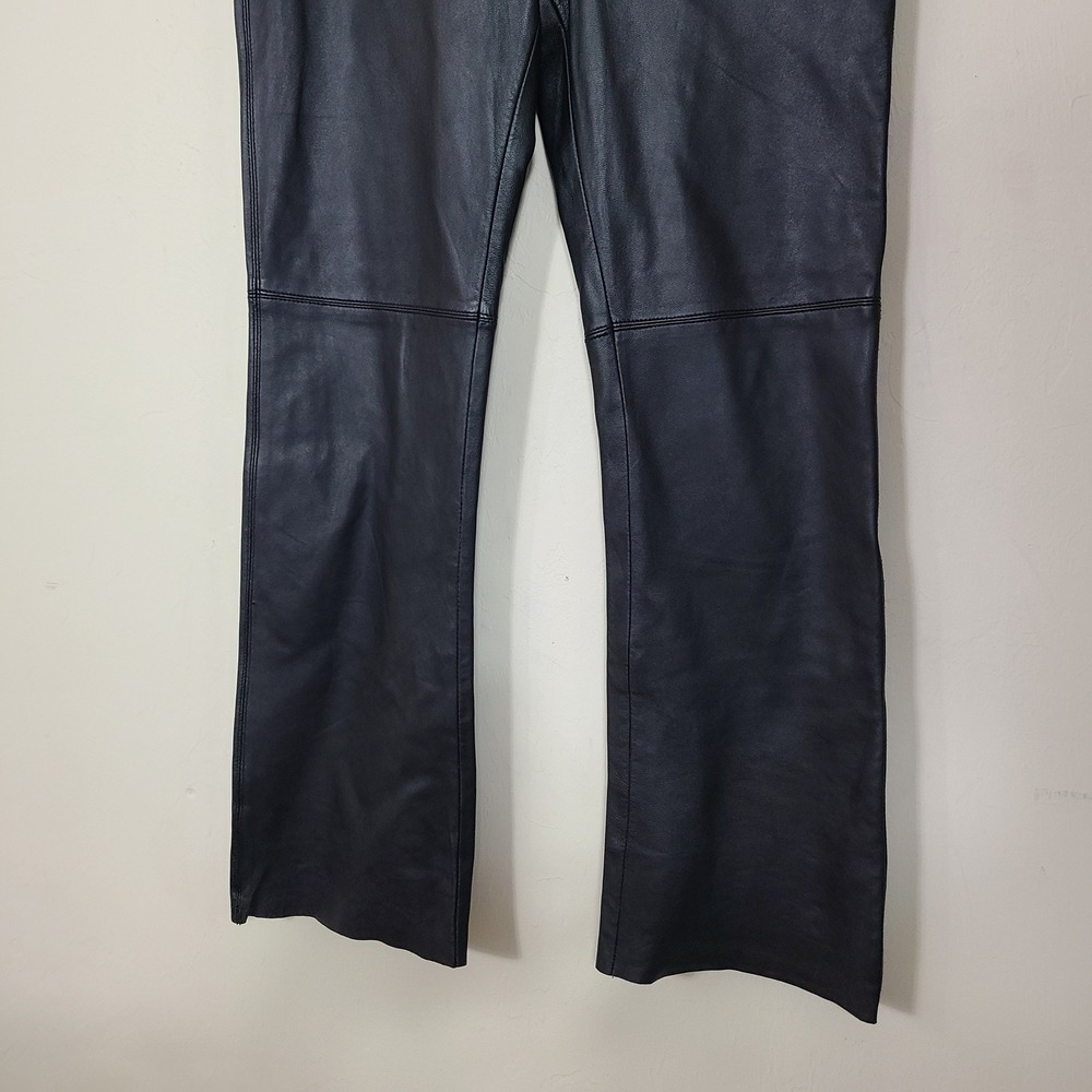 EXPRESS Black Leather Womens 9/10 Pants Biker Moto Rockstar Gf 90s Edgy‎ Grunge - Picture 3 of 11
